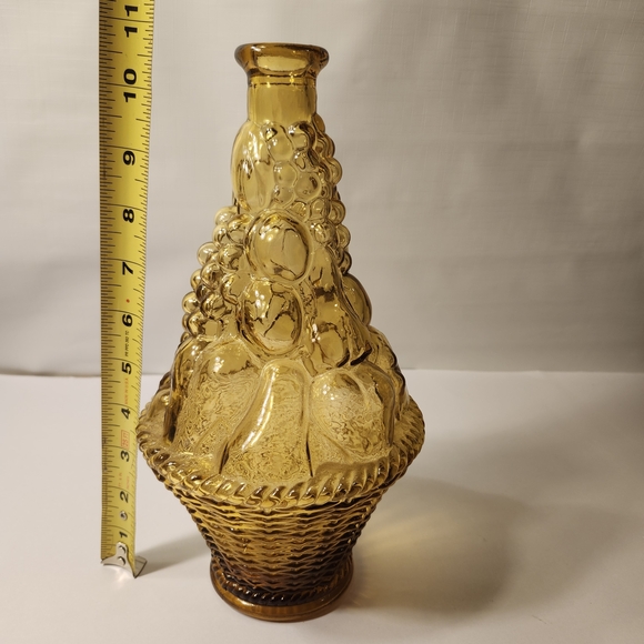 Vintage Empoli Amber Fruit Basket Italian Genie Bottle Decanter- PLEASE READ - Picture 7 of 11